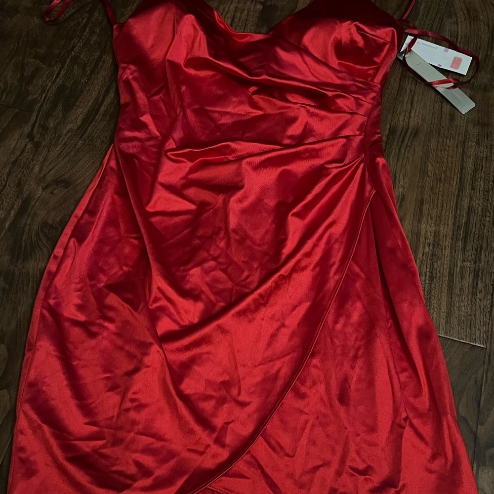 Elegant Red Satin Dress